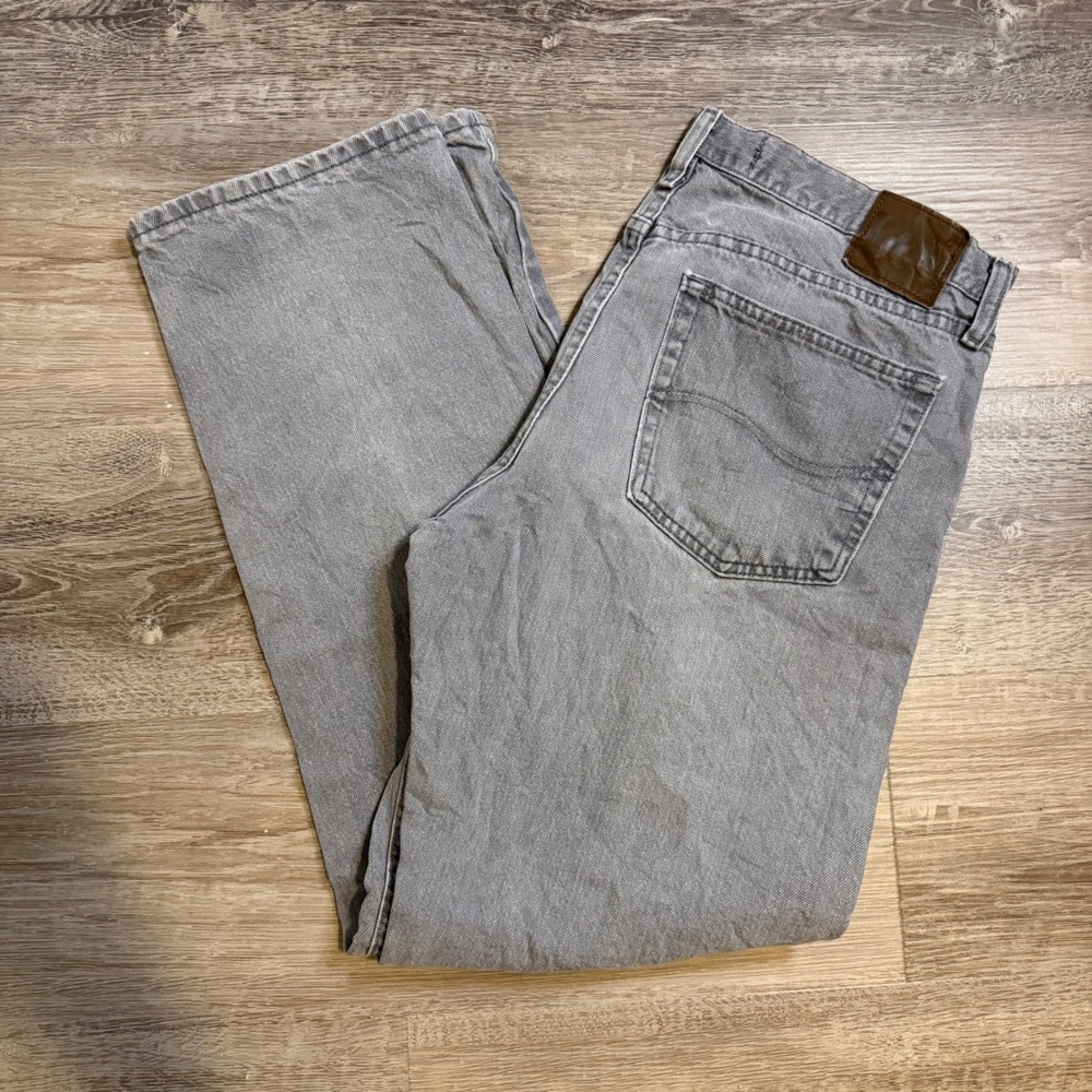 Lee Regular Fit Grey Denim Jeans Men 33x32 Vintage Workwear Classic
